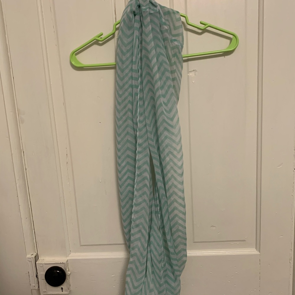 Cute Mint Green & White Infinity Scarf!